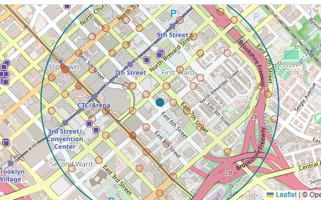 A city street map