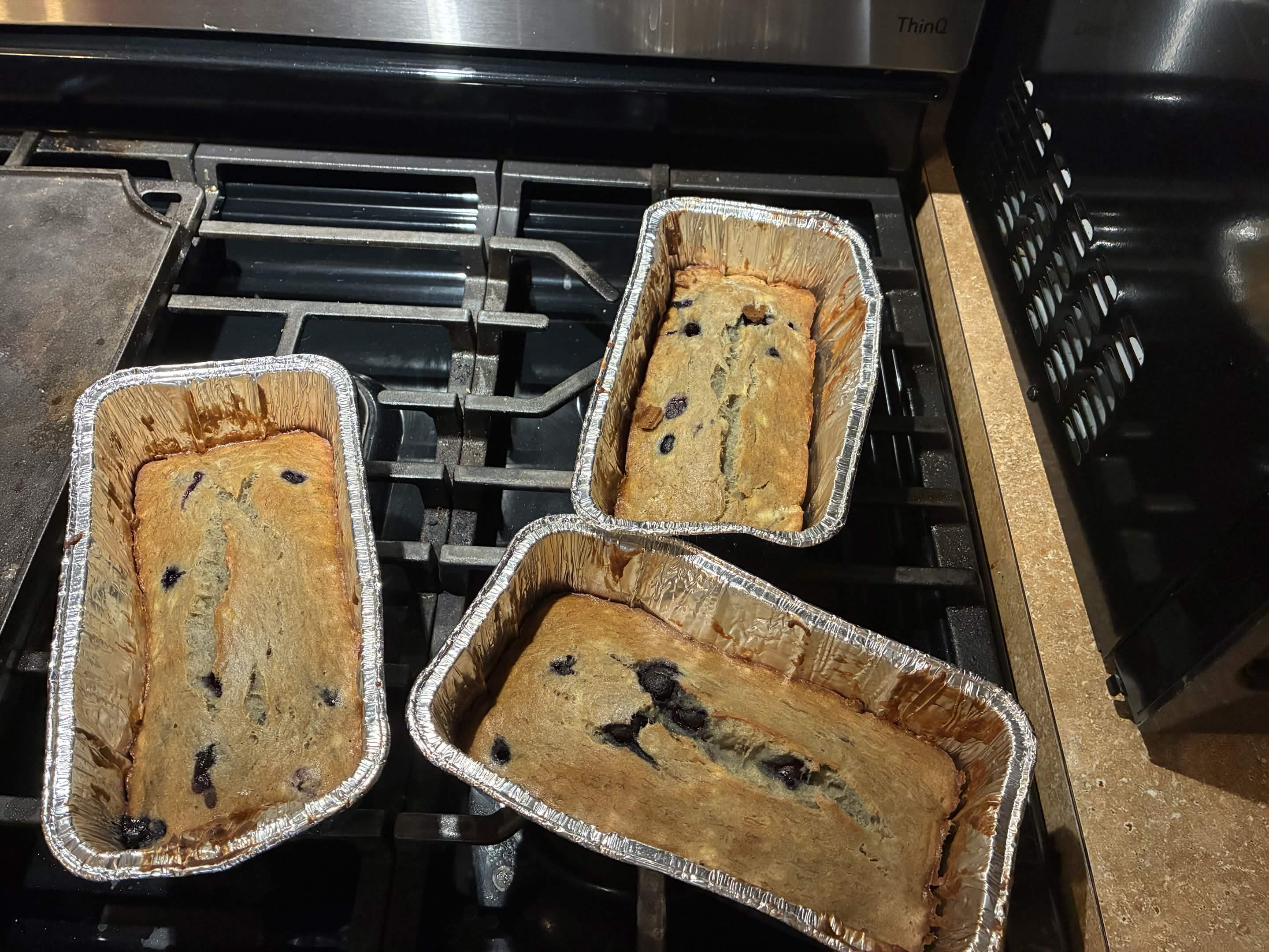 A freshly baked homemade banana bread loaf