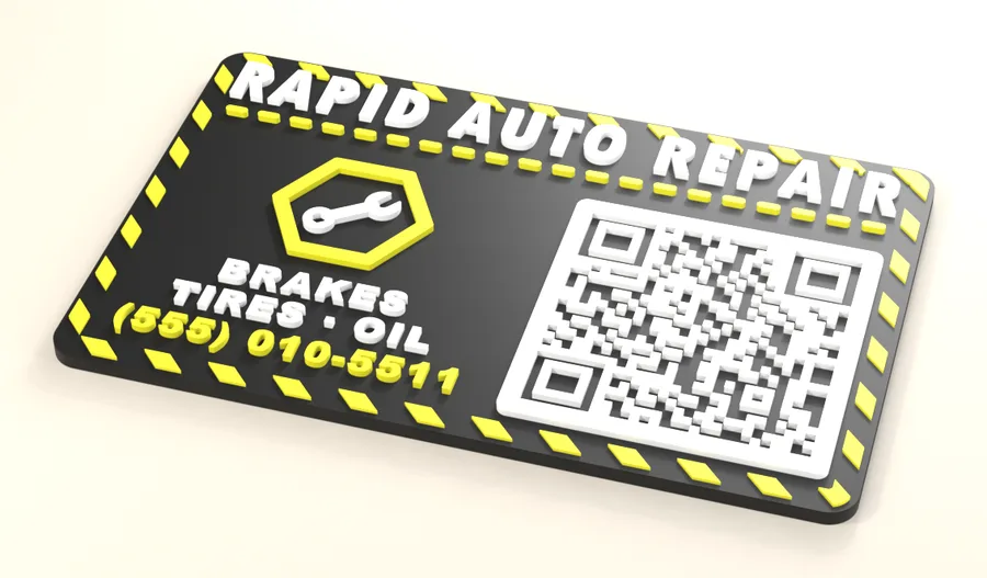 Trade style auto repair card with a wrench icon