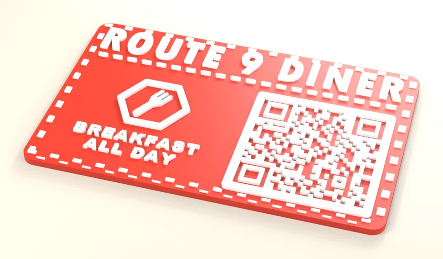 Diner card with checker border