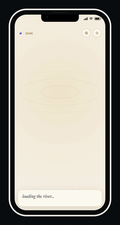 Soak reader running on a phone